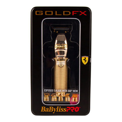 Babyliss Pro Gold FX Outliner Trimmer with 360° exposed, zero gap T Blade FX787GDB