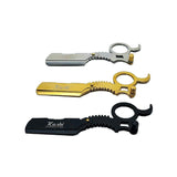 Kashi RG-210 Barber Straight Edge Shaving Razor Single Finger Ring Gold Color