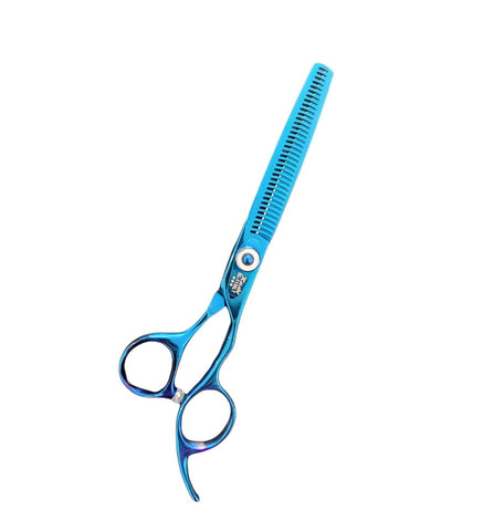 Kashi Professional Thinning Hair Shears BL-1136LT Blue Color - Japanese Steel 6.5 inch
