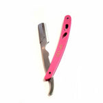 Kashi RP-105 Barber Straight Edge Shaving Razor Pink and Silver Color