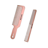 BaByliss PRO Rose FX Metal Barber Comb 2 piece Set : BCOMBSET2RG