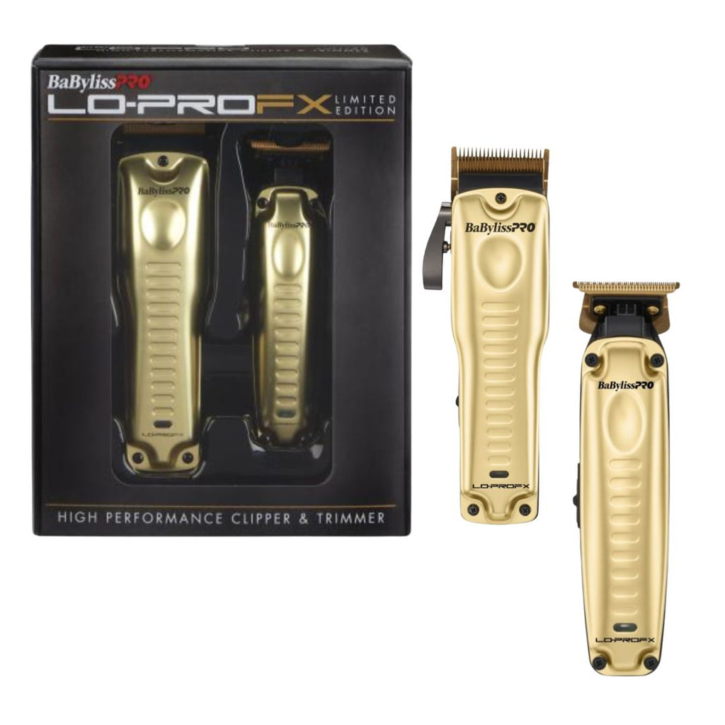 BaBylissPRO Lo-ProFX Collection Set Clipper & Trimmer Gold Limited ...