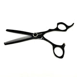 Kashi Professional  Shears, Hair Cutting 6 "and Thinning Shears 6" 30 teeth, Japanese Stainless Steel, Black Color