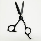 Kashi Professional  Shears, Hair Cutting 6 "and Thinning Shears 6" 30 teeth, Japanese Stainless Steel, Black Color