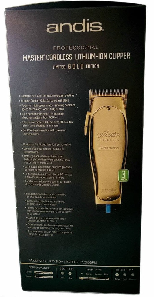 Andis Master Cordless Clipper LIMITED GOLD EDITIO Par haarboutique.be