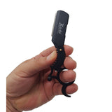 Kashi RB-210E Barber Straight Edge Shaving Razor Finger Ring Black Color : RB-210