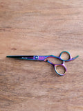 Kashi Professional Cutting Hair Shears SR-560 Rainbow Color - Japanese Steel 6 inch