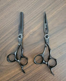 Kashi Professional Shears, Hair Cutting 6 "and Thinning Shears 6" 30 teeth, Japanese Stainless Steel